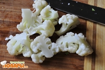 Шаг 1: Капусту цветную отварить и разделить …