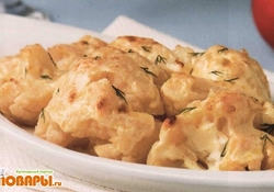 Рецепт: Цветная капуста, запеченная под майонезом