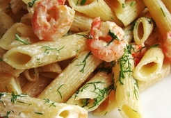 Паста с креветками в сливочном соусе