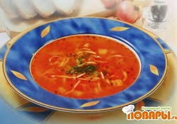 Рецепт: Уха по-дальневосточному из кальмаров