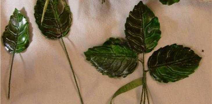 Шаг №6 МК Листья розы на проволоке от Учредительница