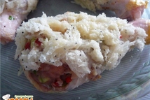 Шаг 2: Смочите нафаршированные голени в взбитом …