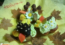 Рецепт: Ванильные кексы с бананом и киви