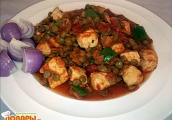 Рецепт: Зелёная чечевица с куриной грудкой