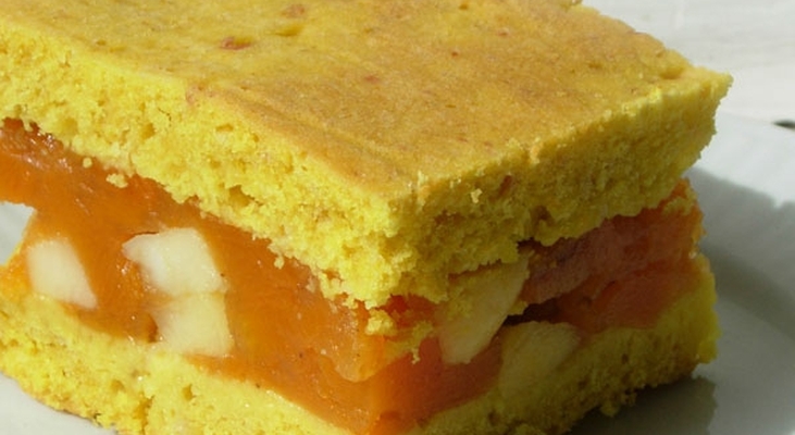 Лимонный пирог с тыквенно-яблочной начинкой