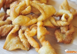 Рецепт: Хворост без яиц