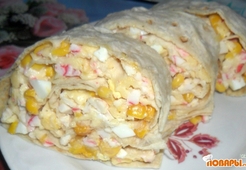 Быстрый рулетик из лаваша