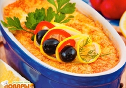 Рецепт: Камбала в суфле из сыра