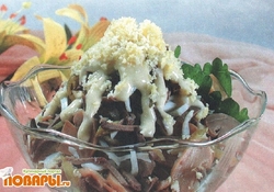 Рецепт: Салат грибной с печенью