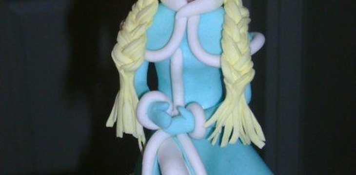 Шаг №17 МК Снегурочка из мастики от Annula