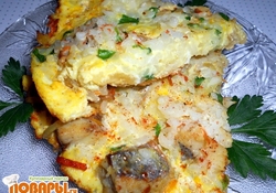 Рецепт: Нежный рыбный омлет