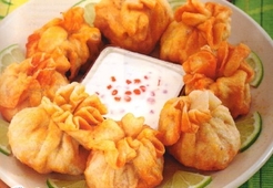 Хрустящие мешочки с креветками