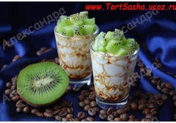 Рецепт: Десерт "Рикотта-кофе-киви"