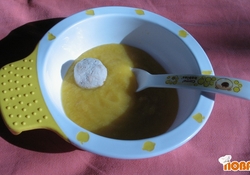 Рецепт: Пюре из кабачка с фрикадельками из телятины