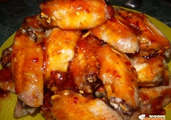 Рецепт: Крылышки в цитрусовой глазури