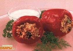 Рецепт: Перец, фаршированный овощами