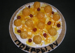 Рецепт: Творожный торт с мандаринами