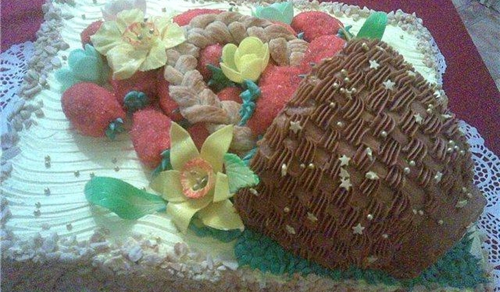 МК Торт Корзина с цветами от фетесочка 