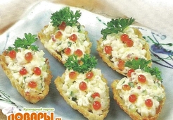 «Лодочки» с крабовой начинкой