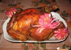Рецепт: Фаршированная курица "Барышня-крестьянка"