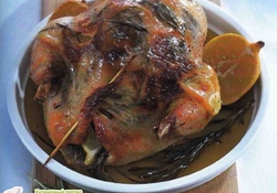 Рецепт: Запеченная курица с лимоном и травами 
