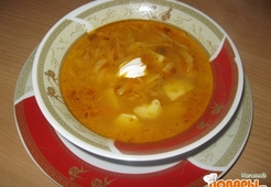 Борщ с рыбными консервами