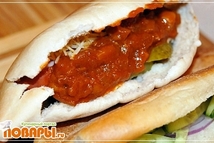 Шаг 2: Булку наполнить всеми ингредиентами, залить …