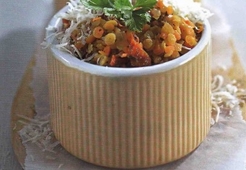 Чечевица с вялеными помидорами 