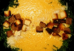 Овощной суп-пюре с гренками