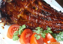 Рецепт: Телячьи ребра, запеченные в медовом соусе