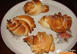 Рецепт: Жаворонки (из постного теста)