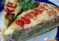 Рецепт: Киш "Лорен" с брокколи и красной рыбой