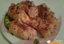 Рецепт: Куриные рулетики с сыром на гриле