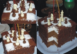 Рецепт: Зефирный торт Шахматы