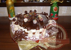 Рецепт: Шоколадный новогодний торт