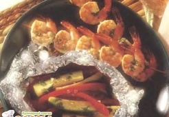 Барбекю из маринованных креветок