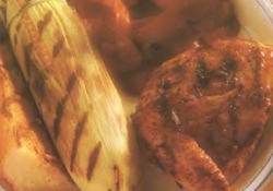 Рецепт: Курица со сладким перцем и кукурузой