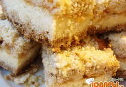 Творожный пирог с айвой