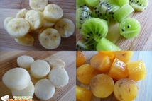 Шаг 1: Фрукты нарезать кружочками или кусочками.