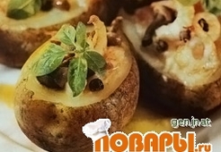 Картофель, фаршированный креветками 