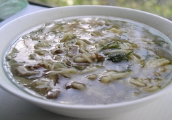 Рецепт: Домашняя лапша с грибами