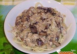 Рецепт: Подливка мясная с грибами