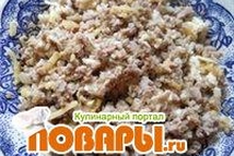 Шаг 1: Приготовить начинку:обжарить фарш и измельчённый …