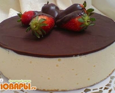 Рецепт: Птичье молоко с тертым шоколадом и черносливом