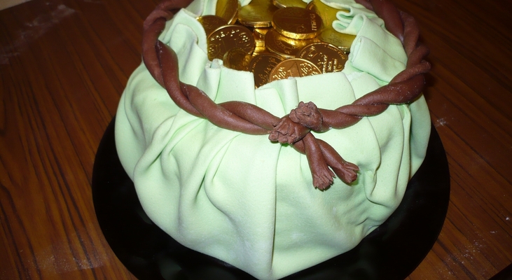 Торт "Мешок  денег"