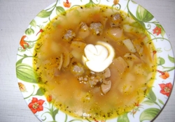 Рецепт: Суп с вешенками и фрикадельками