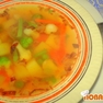 Суп на курином бульоне с замороженными овощами