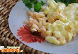 Рецепт: Креветки и рисовые оладья на Завтрак