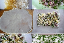 Шаг 4: Это кладем на растянутую третью …