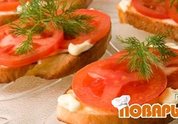 Рецепт: Бутерброд к неожиданным гостям и побаловать мужа